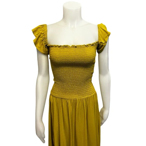 Young Fabulous & Broke Freida Off-the-shoulder Maxi Dress, M, Chartreuse Yellow - Picture 6 of 16